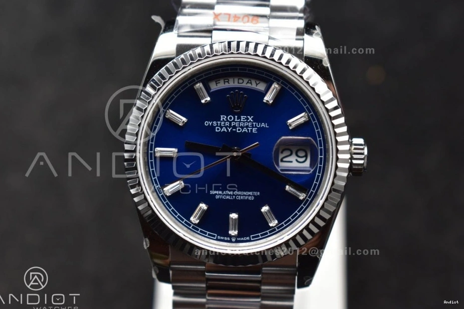 Bracelet vr3255 on Weight) Steel President 904L 36 Crystal SS QF Dial Edition Best (Gain DayDate Blue V5 0412